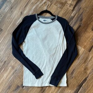 Old Navy Men's Long Sleeve thermal - blue and heathered gray